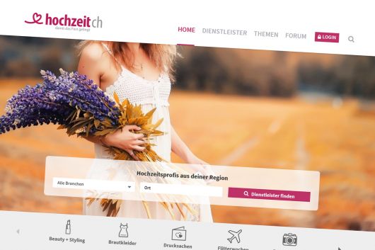 HOCHZEIT.ch mit neuem Layout und Logo