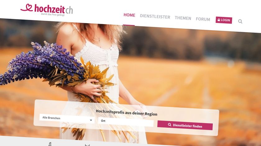 neues Layout von hochzeit.ch