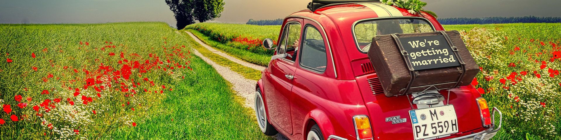 Auto mit Schild verheiratet